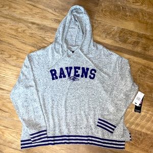 Baltimore Ravens siesta ladies knit l/s hooded top-XL